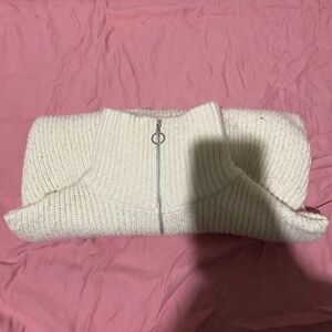 Cozy Cream quarter zip knitSweater
